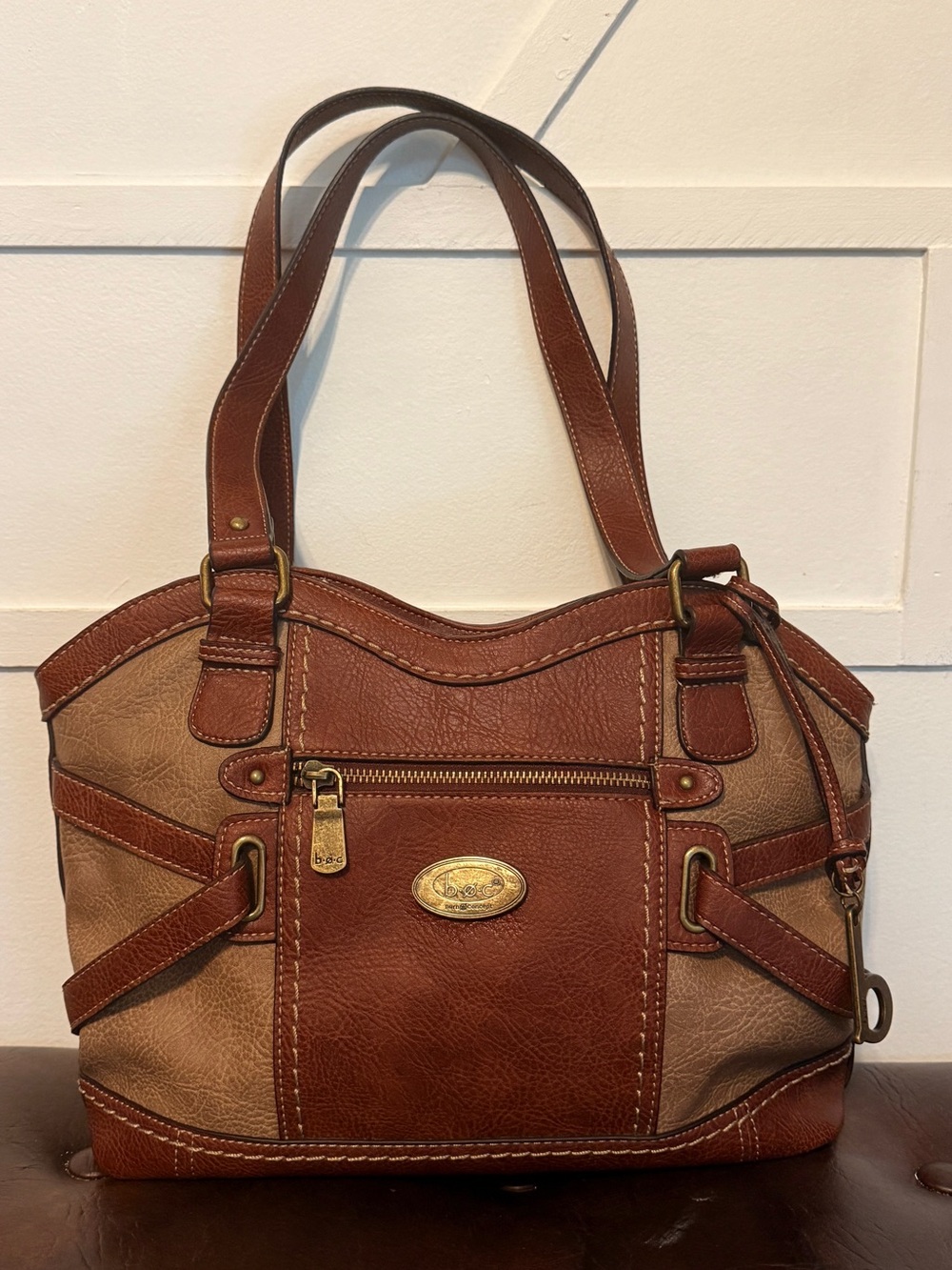 boc born concept Two-Tone Brown & Tan Shoulder Bag